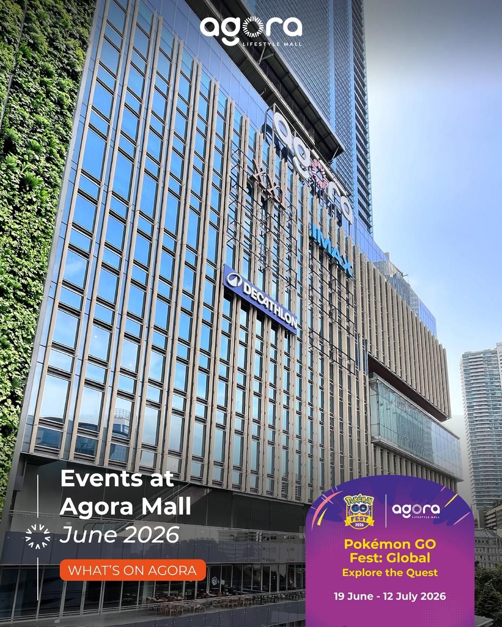 Flyer event Agora Mall bulan Juni 2026 yang menampilkan jadwal acara dan aktivitas untuk pengunjung